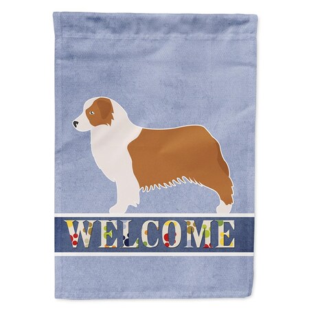 Carolines Treasures Australian Shepherd Dog Welcome Flag Canvas House Size BB5537CHF